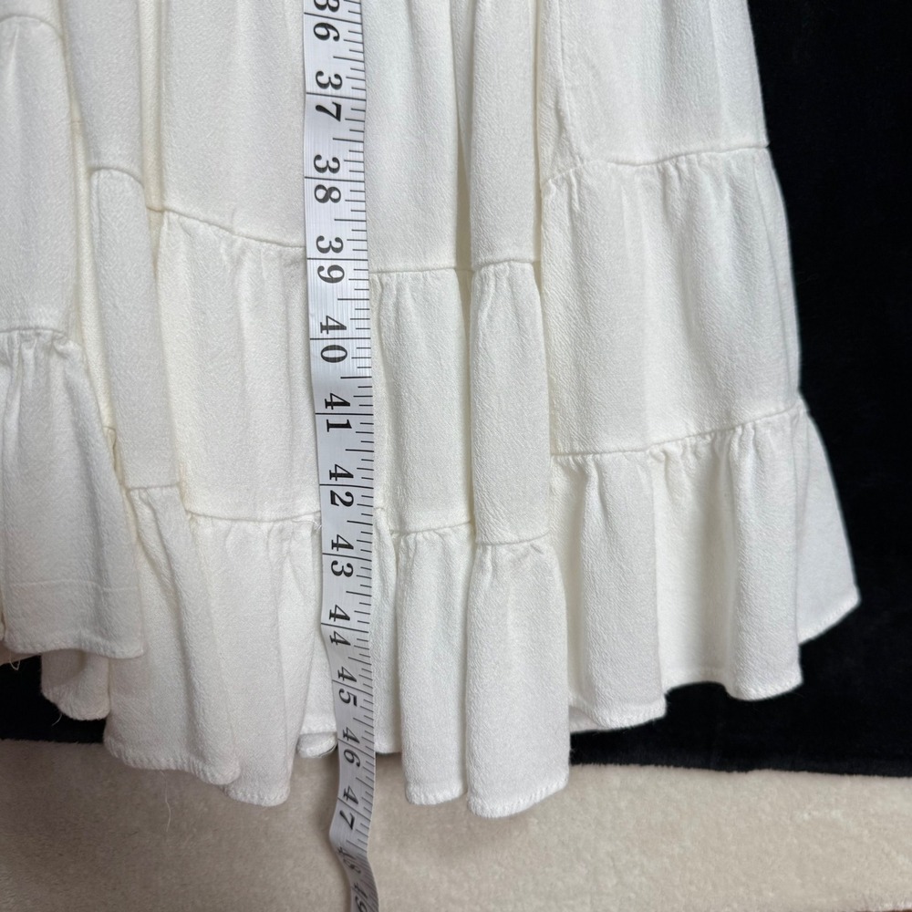 Hello Molly White Crochet Lace Tiered Maxi Dress Boho Sun Dress US 6 Minimalist - Picture 7 of 11